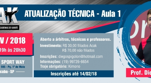 ACAK – 1a Aula de Atualização Técnica – 2018 – Shiai kumite